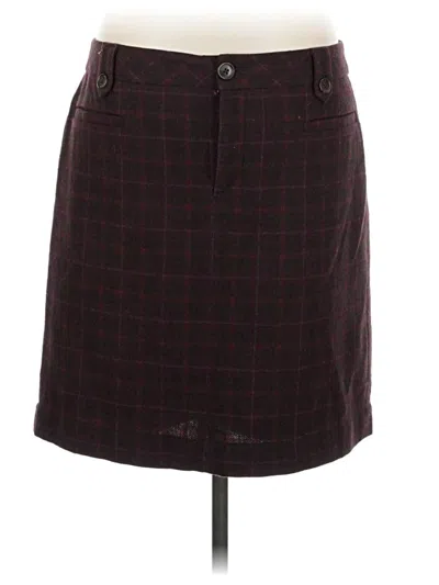 Pre-owned Eddie Bauer Wool Skirt In Burgundy