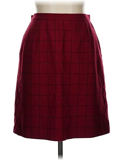 Pre-owned Eddie Bauer Wool Skirt In Burgundy
