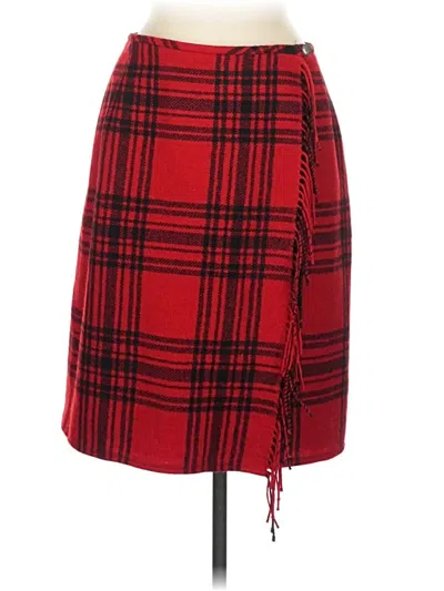 Pre-owned Eddie Bauer Wool Skirt In Red
