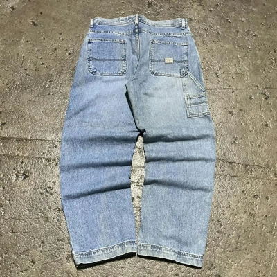 Pre-owned Eddie Bauer X Jnco Crazy Vintage Y2k Baggy Carpenter Jeans Jnco Skater Wide Leg In Blue