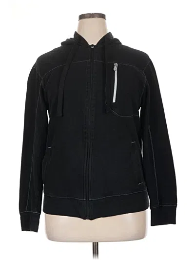 Pre-owned Eddie Bauer Zip Up Hoodie In Black