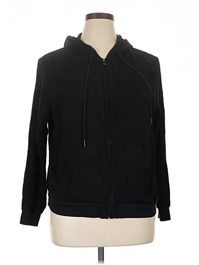 Pre-owned Eddie Bauer Zip Up Hoodie In Black