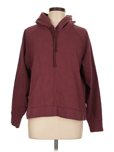 Pre-owned Eddie Bauer Zip Up Hoodie In Burgundy