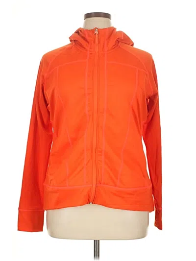 Pre-owned Eddie Bauer Zip Up Hoodie In Orange