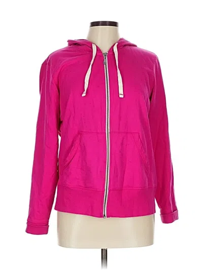 Pre-owned Eddie Bauer Zip Up Hoodie In Pink