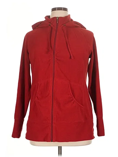Pre-owned Eddie Bauer Zip Up Hoodie In Red
