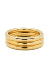 Eddie Borgo 12kt Yellow Gold Cylinder Bangle (set Of Three) In Blue