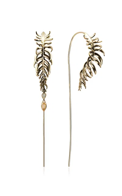 Eddie Borgo 18k Yellow Gold Yellow Frond Line Earrings