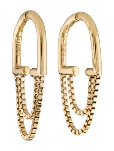 Pre-owned Eddie Borgo Allure Chain Hoop Earrings In Multi