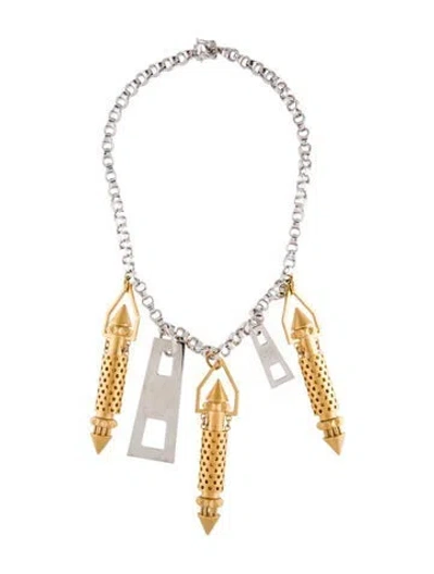 Pre-owned Eddie Borgo Canister Collar Necklace, 16" In Multi
