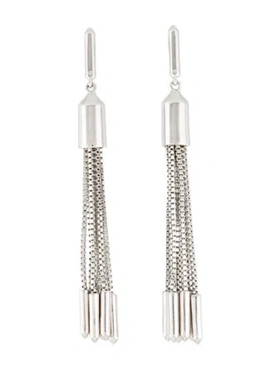 Pre-owned Eddie Borgo Chain Tassel Drop Earrings In Multi