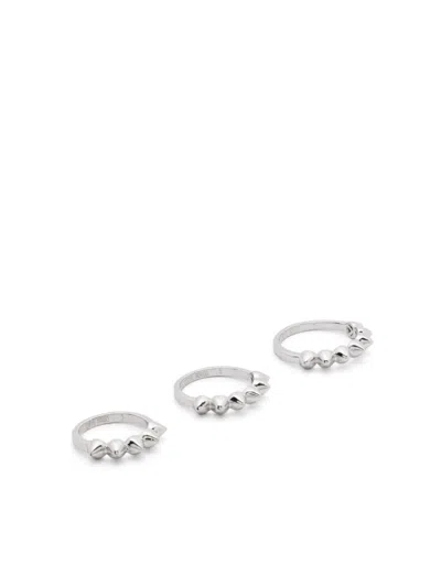 Eddie Borgo Cone Eternity Ring Set In Silver