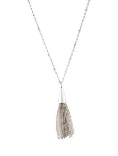 Pre-owned Eddie Borgo Cone Tassel Pendant Necklace, 19.75" In Multi