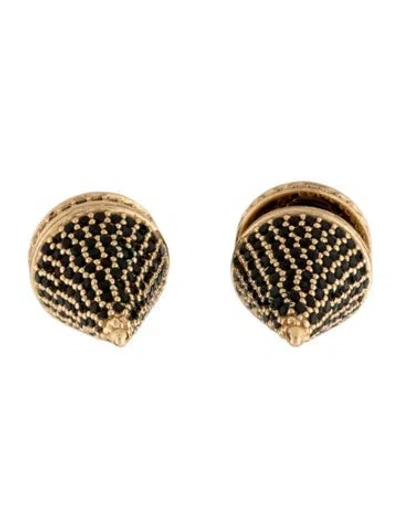 Pre-owned Eddie Borgo Crystal & Resin Front-back Cone Earrings In Multi