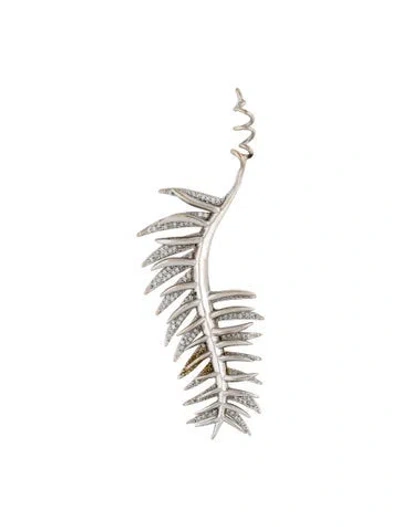 Pre-owned Eddie Borgo Crystal Leaf Pendant In Transparent