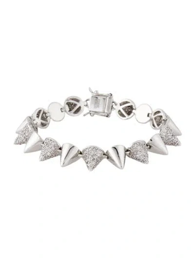 Pre-owned Eddie Borgo Crystal Pavé Alternating Cone Link Bracelet, 6.5" In Multicolor