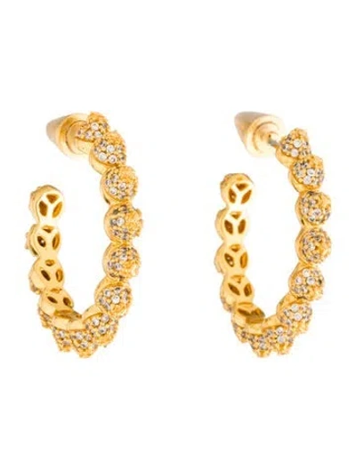 Pre-owned Eddie Borgo Crystal Pave Cone Hoop Earrings In Multi