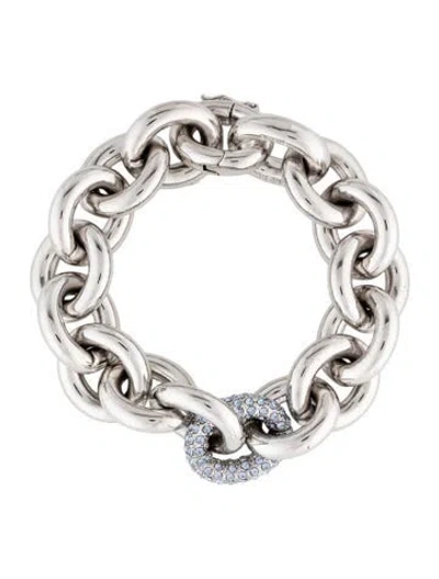 Pre-owned Eddie Borgo Crystal Pavé Link Bracelet, 6" In Multicolor