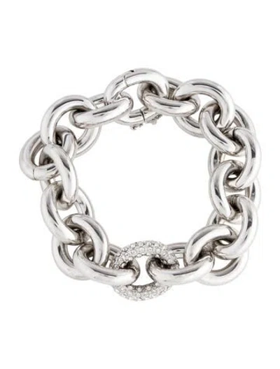 Pre-owned Eddie Borgo Crystal Pavé Link Chain Bracelet, 6" In Multi