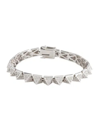 Pre-owned Eddie Borgo Crystal Pavé Pyramid Link Bracelet, 7" In Multi