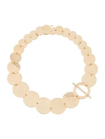 Pre-owned Eddie Borgo Crystal Pinned Paillette Crossbar Collar Necklace, 18" In Multi