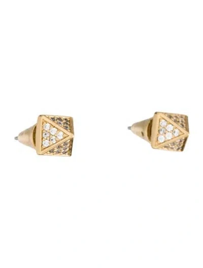 Pre-owned Eddie Borgo Crystal Pyramid Stud Earrings In Multi
