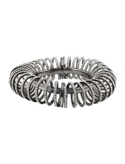 Pre-owned Eddie Borgo Crystal Spiral Hinged Bracelet, 7.5" In Multi