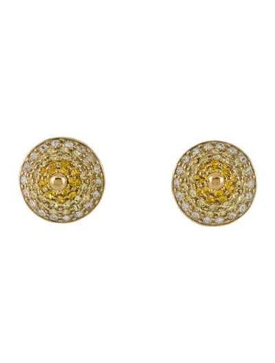Pre-owned Eddie Borgo Crystal Stud Earrings In Yellow
