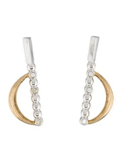 Pre-owned Eddie Borgo Crystal Two-toned Ball Chain Drop Earrings In Multi