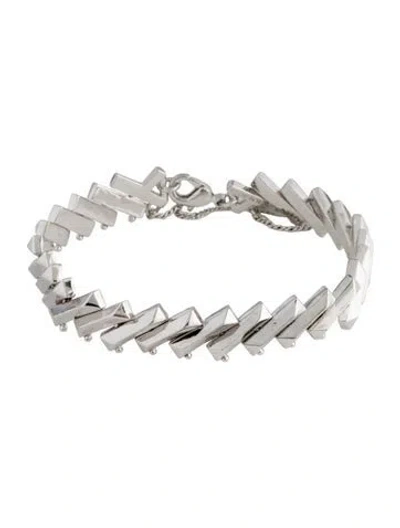 Pre-owned Eddie Borgo Curve Link Bracelet, 7.25" In Multi