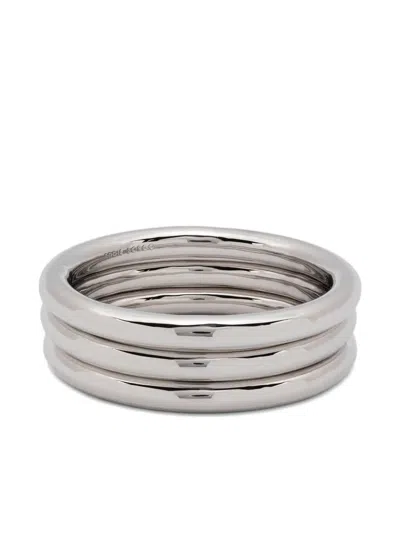 Eddie Borgo Cylinder Bangles (set Of Three) In Silver