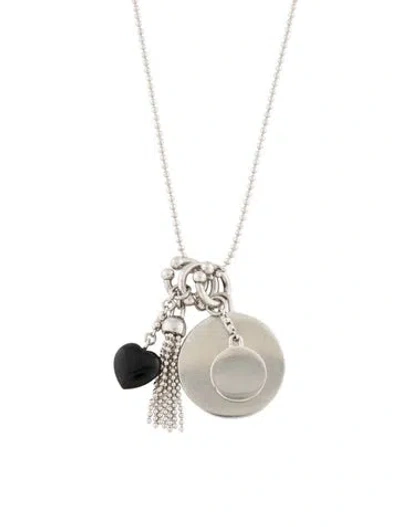 Pre-owned Eddie Borgo Enamel & Crystal Pendant Necklace, 33.5" In Multi