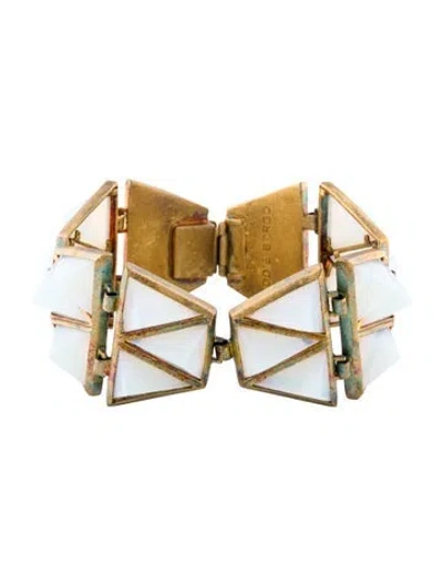 Pre-owned Eddie Borgo Geometric Link Bracelet, 7" In Multi