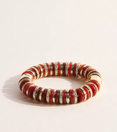 Eddie Borgo Gold-plated Amber, Carnelian And Pavé Crystal Lenox Bracelet In Gray