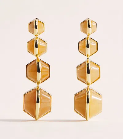 Eddie Borgo Gold-plated Inlaid Honeycomb Earrings
