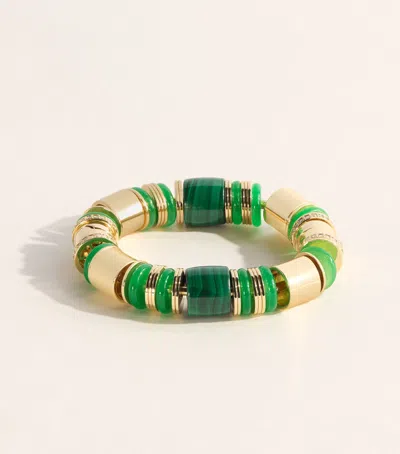Eddie Borgo Gold-plated Jade, Malachite And Pavé Crystal Keystone Bracelet In Multi