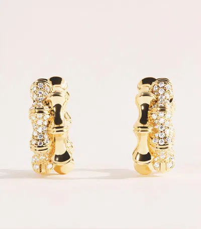 Eddie Borgo Gold-plated Pavé Bambù Hoop Earrings