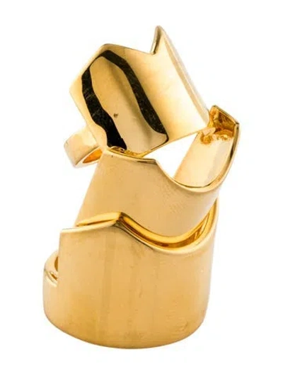 Pre-owned Eddie Borgo Hinged Plate Cocktail Ring In Multi