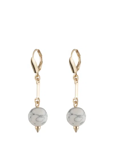Eddie Borgo Howlite Sphere-shape Earrings In Gold