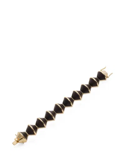 Eddie Borgo Inlaid Honeycomb Ebony Bracelet In Gold