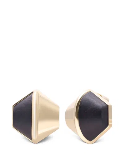 Eddie Borgo Inlaid Honeycomb Stud Earrings In Black