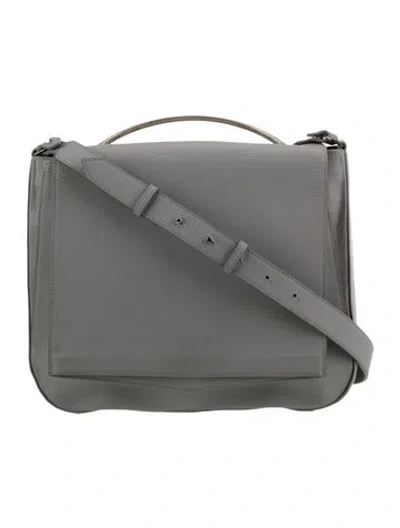 Pre-owned Eddie Borgo Leather Top Handle Bag In Gray