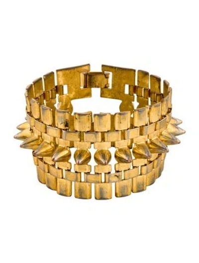 Pre-owned Eddie Borgo Legged Cone Wide Link Bracelet, 7.25" In Multi