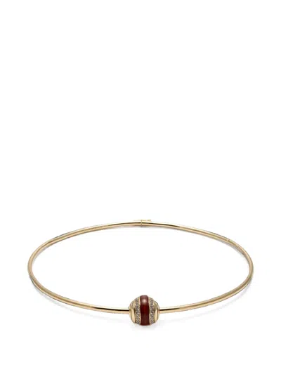 Eddie Borgo Lenox Pavé Carnelian Necklace In Gold