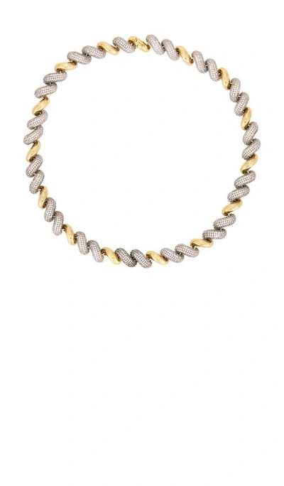 Eddie Borgo Pavã© Two Tone Torsade Necklace In Gold