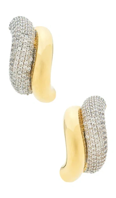 Eddie Borgo Pavã© Two Tone Torsade Stud Earrings In Gold