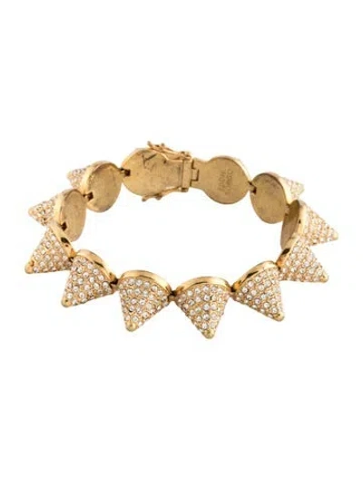 Pre-owned Eddie Borgo Pavé Cone Link Bracelet, 6.75" In Multicolor