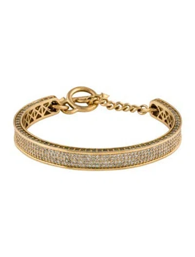Pre-owned Eddie Borgo Pavé Crystal Zenith Cuff Link Bracelet, 7" In Multi