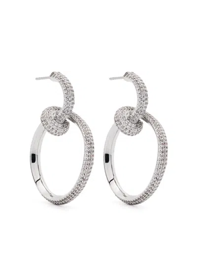 Eddie Borgo Pavé Curled Hoop Earrings In 银色
