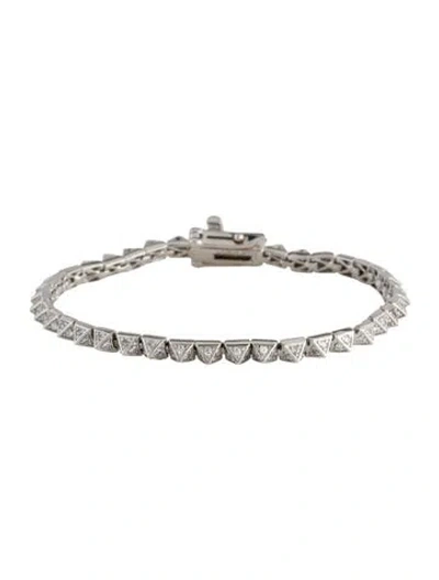 Pre-owned Eddie Borgo Pavé Pryamid Tennis Bracelet, 6.25" In Multi